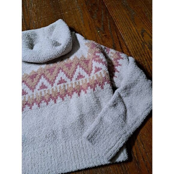 Small Kaisley Long Sleeve Turtleneck Grey Pink Tan Soft Sweater Shirt Pullover - Picture 3 of 4